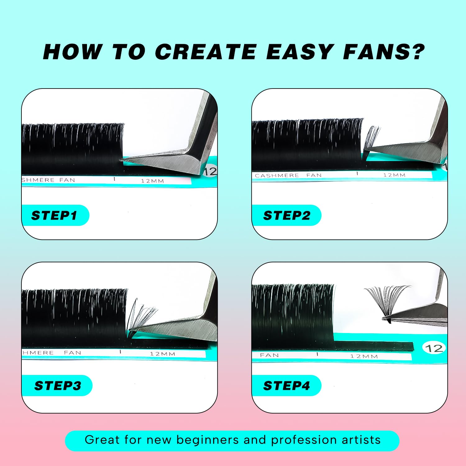 VAVALASH Cashmere Easy Fan Lashes show self-fanning capability for beginners.