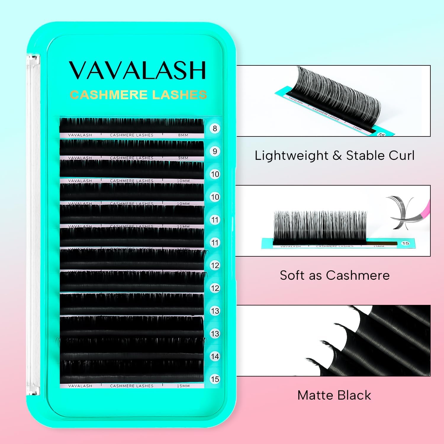 VAVALASH Cashmere Lashes easy release foil enables precise fan creation
