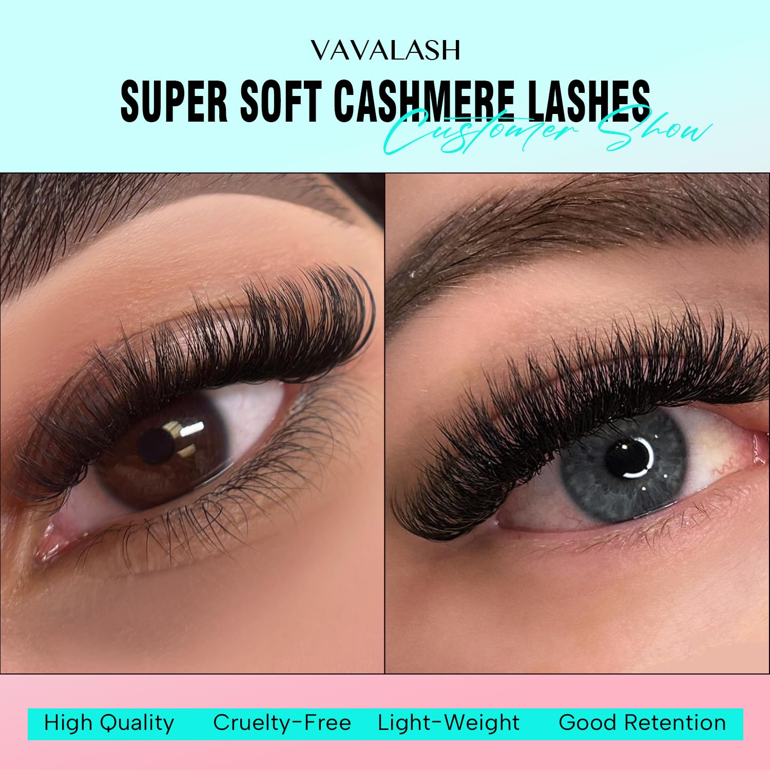 VAVALASH Cashmere Lashes professional tray setup for lash artists