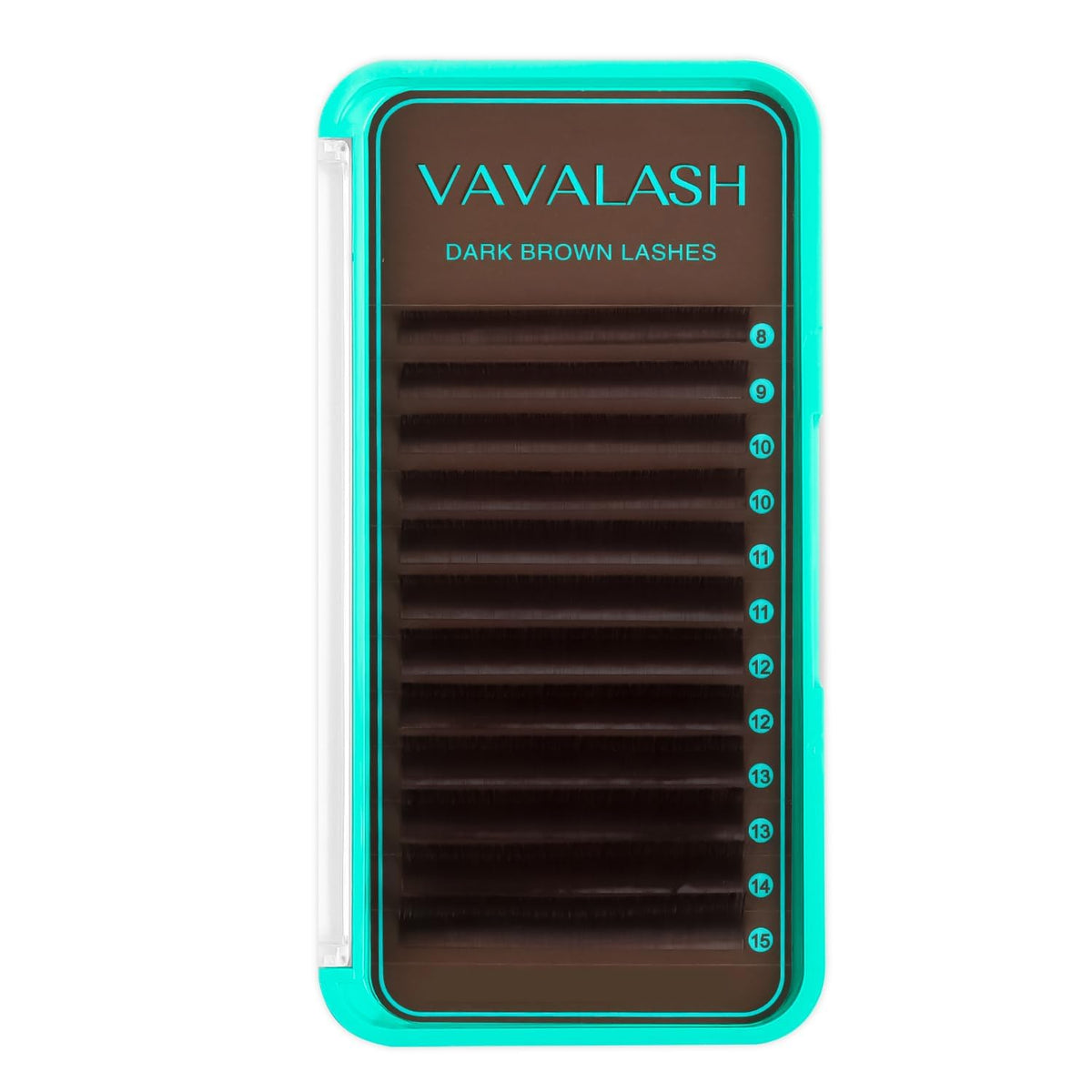 VAVALASH dark brown lash extensions with mixed lengths for natural-volume enhancement.