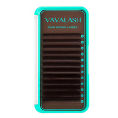 VAVALASH dark brown lash extensions with mixed lengths for natural-volume enhancement.