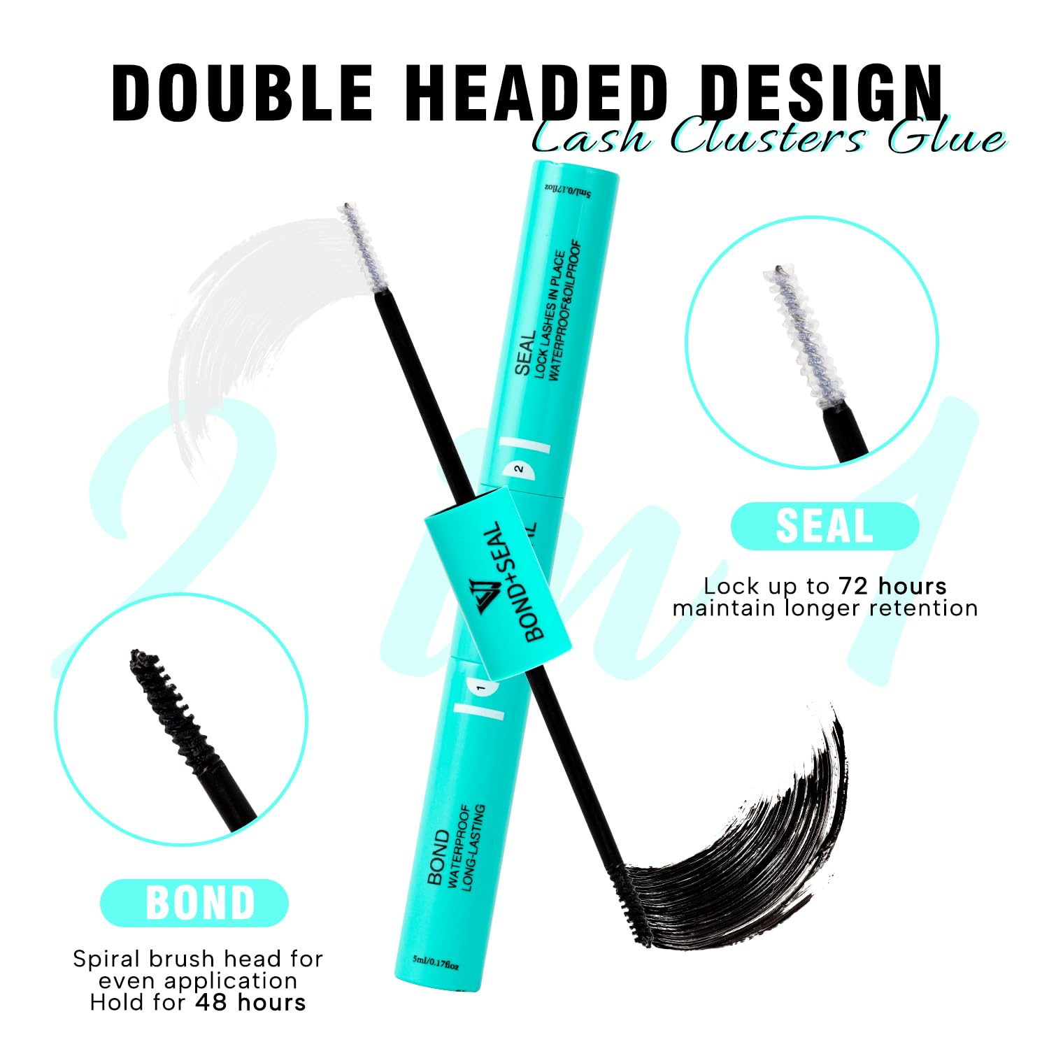 VAVALASH dual-ended spiral brush applies bond evenly for beginner-friendly lashes.
