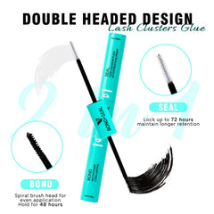 VAVALASH dual-ended spiral brush applies bond evenly for beginner-friendly lashes.