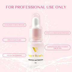 VAVALASH lash bonder application spot shows root-area placement for faster cure.