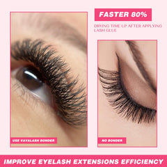 VAVALASH lash bonder waterproofing concept illustrates improved resistance after bonding.