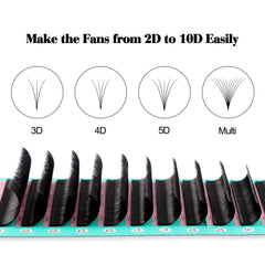 VAVALASH CC-0.05 rapid-volume lashes 3D-10D feel lightweight and comfortable.