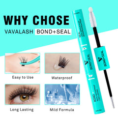VAVALASH waterproof lash adhesive close-up shows long-lasting wear.