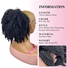 VAVANGA 12-inch Afro twist ponytail length showcased on model