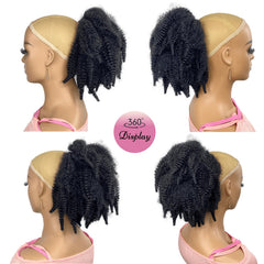 VAVANGA Afro puff bun texture view highlights soft, full volume