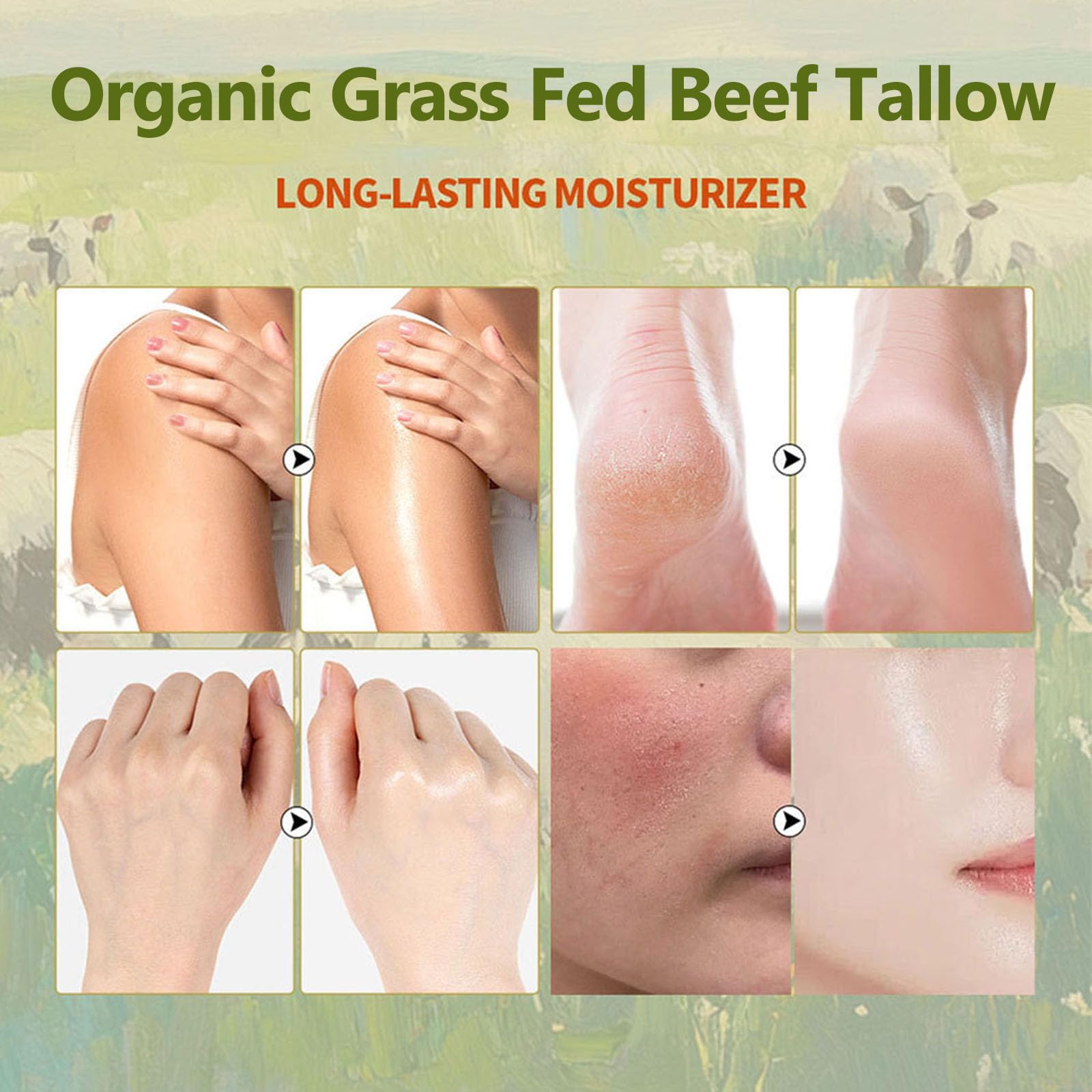 Vbolre body care featuring beef tallow skin nourishment for face and body.
