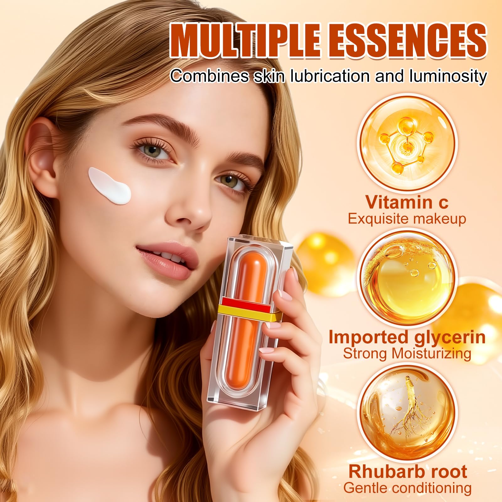 Vc Face Moisturizing Makeup Cream texture shows non-greasy, lightweight hydration.