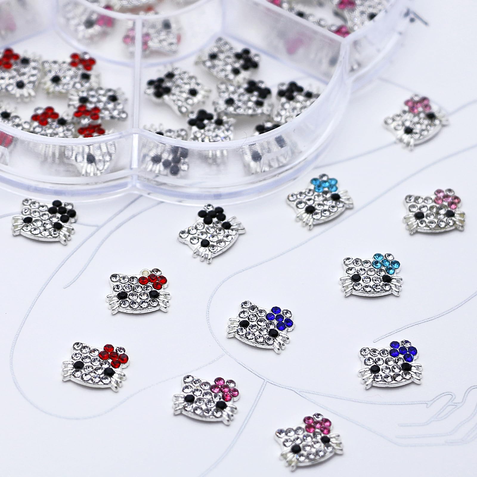 VCEOW multi-use cat charms for nails crafts and jewelry ideas.