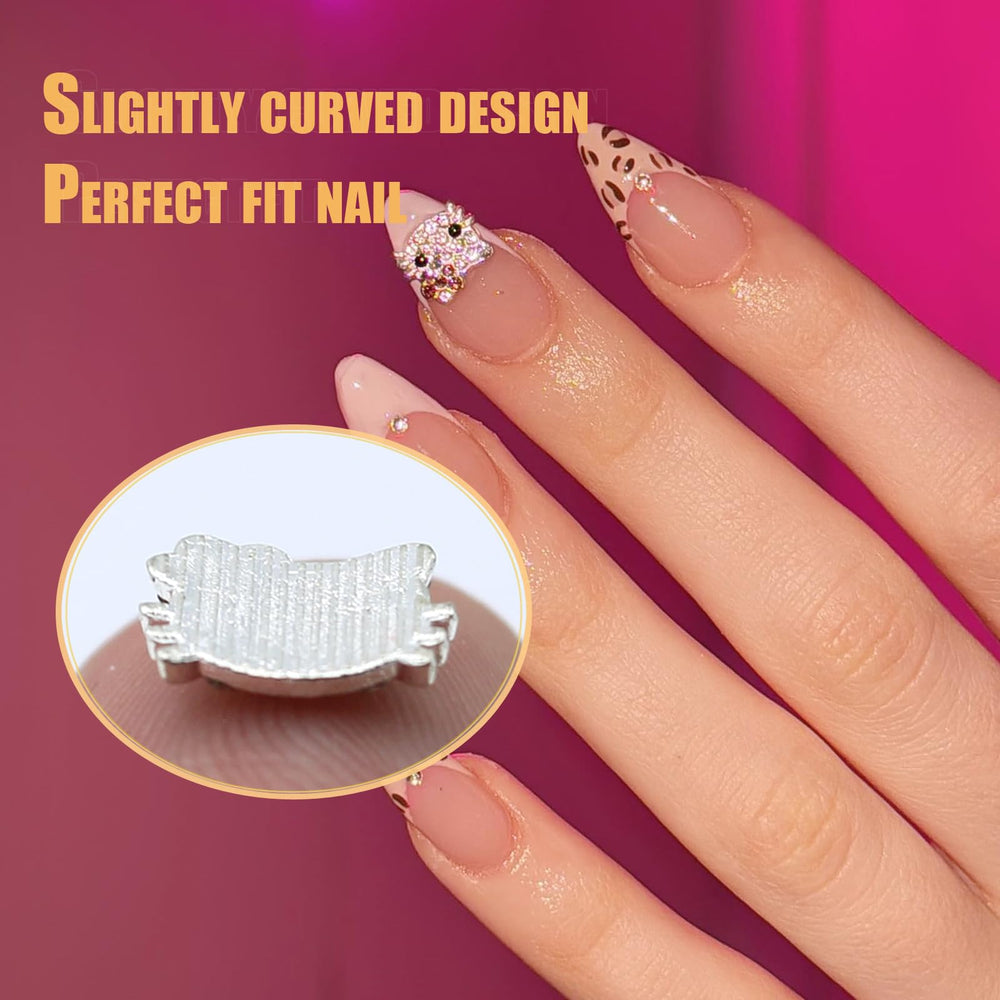 VCEOW size 0.3 inch cat charms fit most nails for versatile styling.