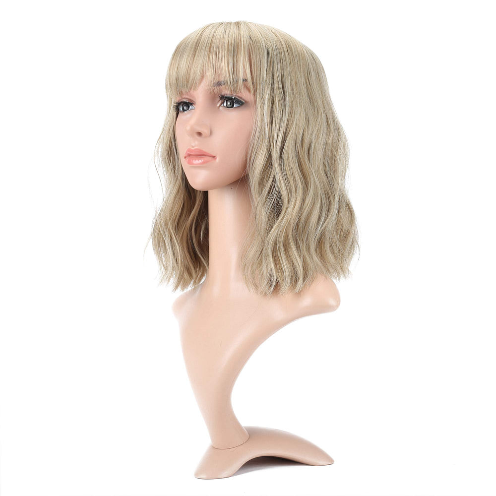 VCKOVCKO natural blonde wig with air bangs for breathable daily wear.