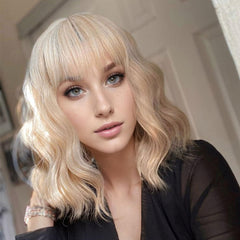 VCKOVCKO shoulder-length curly wig with smooth waves for versatile styling.