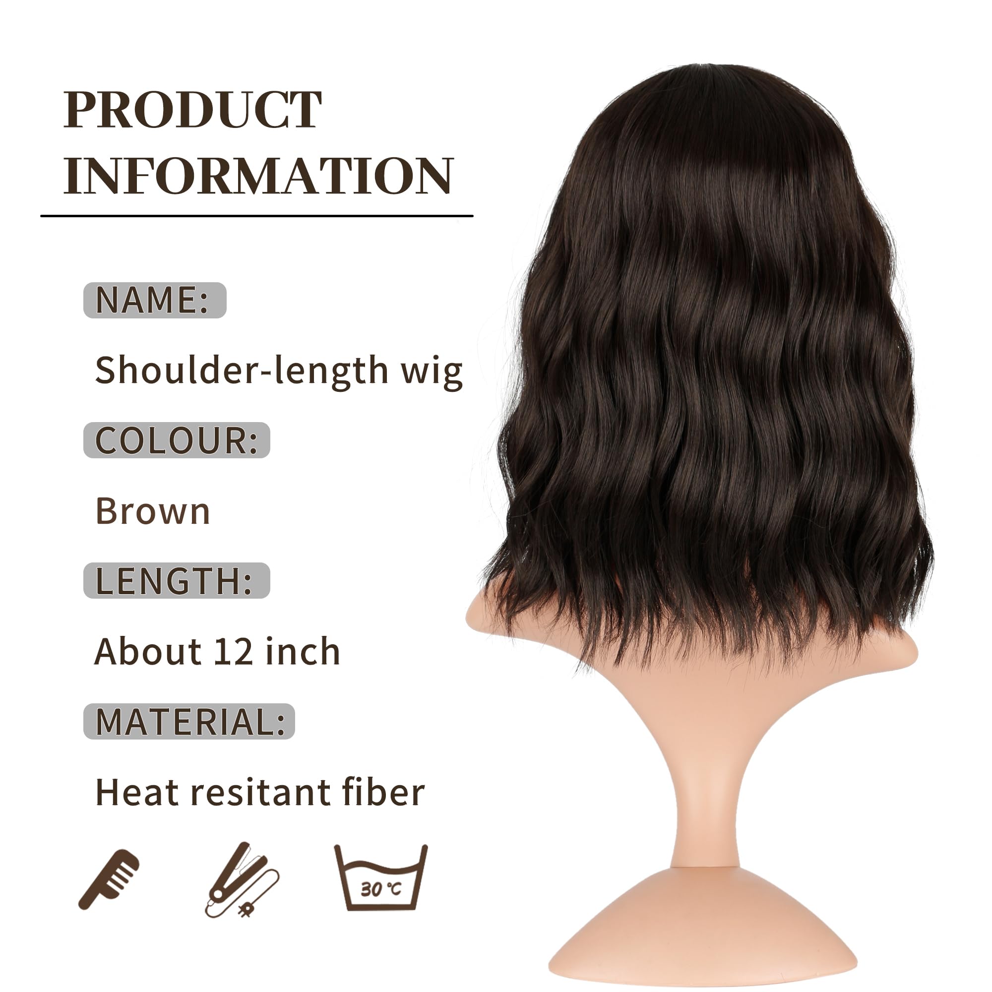 VCKOVCKO Short WaveWigs synthetic fiber looks silky and soft.