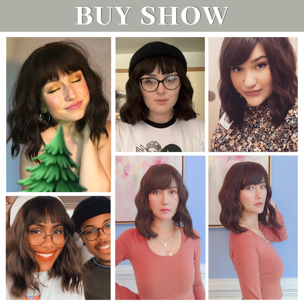 VCKOVCKO Short WaveWigs tangle-free design for easy styling.