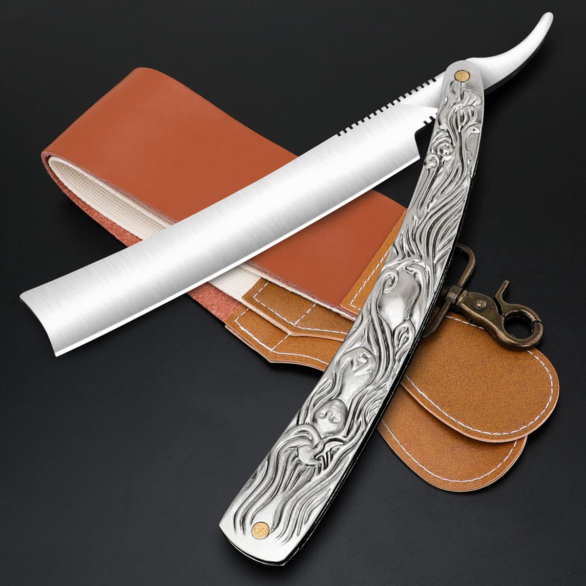 VCXOX professional straight razor folding-design for safe, compact storage and easy handling.
