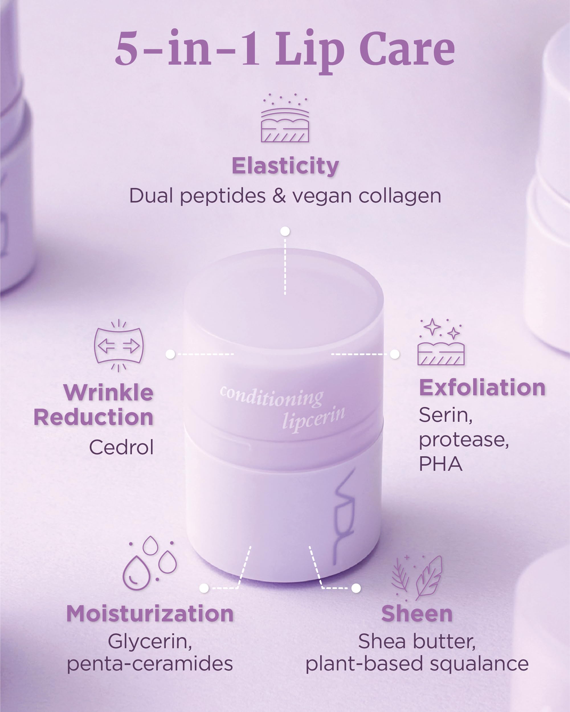 VDL Herbal Lipcerin application demo on lips with creamy formula.