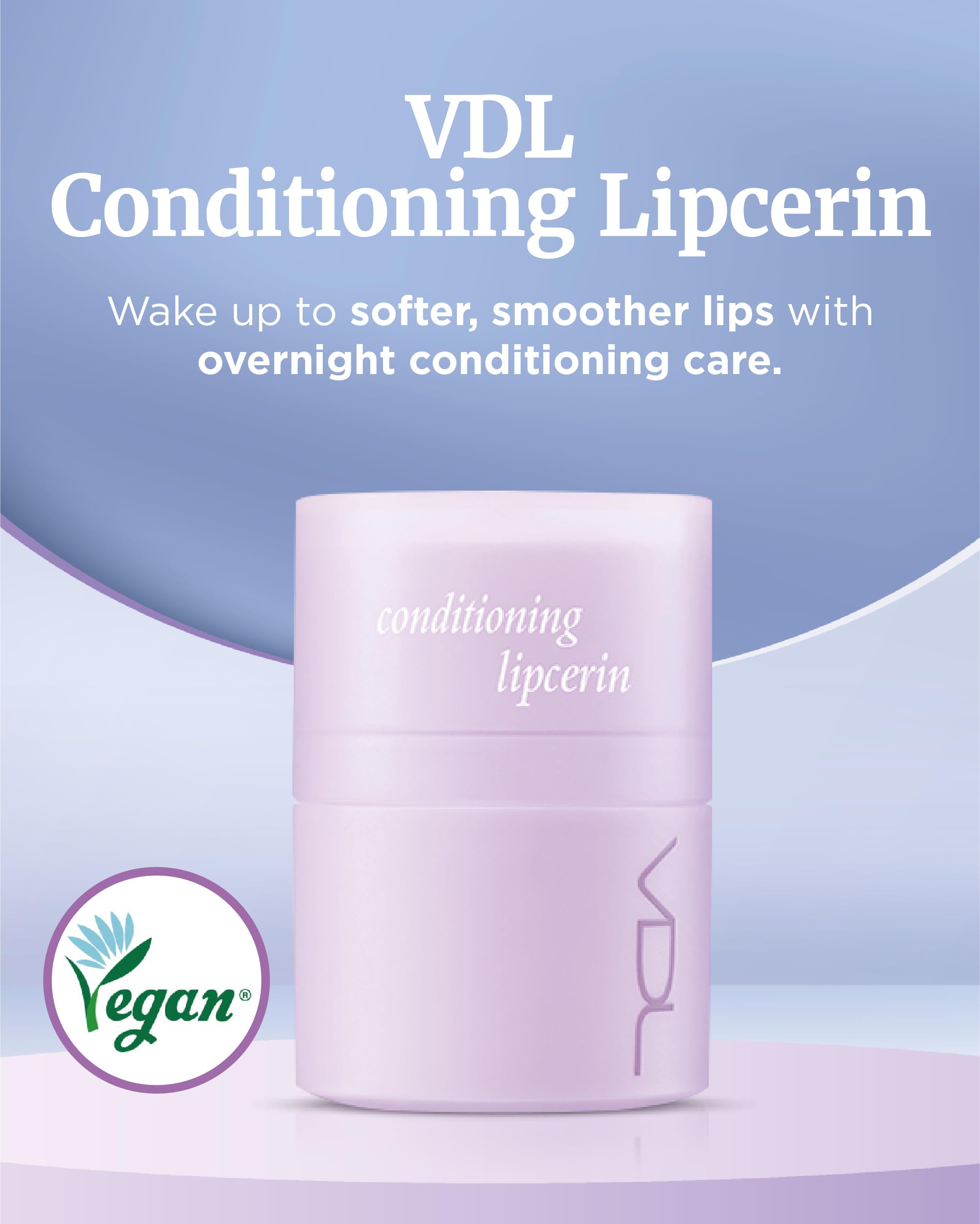 VDL Herbal Lipcerin texture swirl showing glossy lip finish.