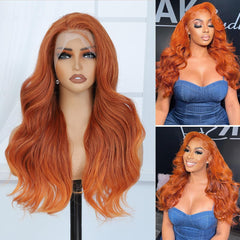 Veally Ginger Orange Wig side view demonstrates versatile styling options