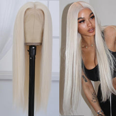 Veally platinum blonde lace front wig natural hairline with baby hair detail for realistic daily wear