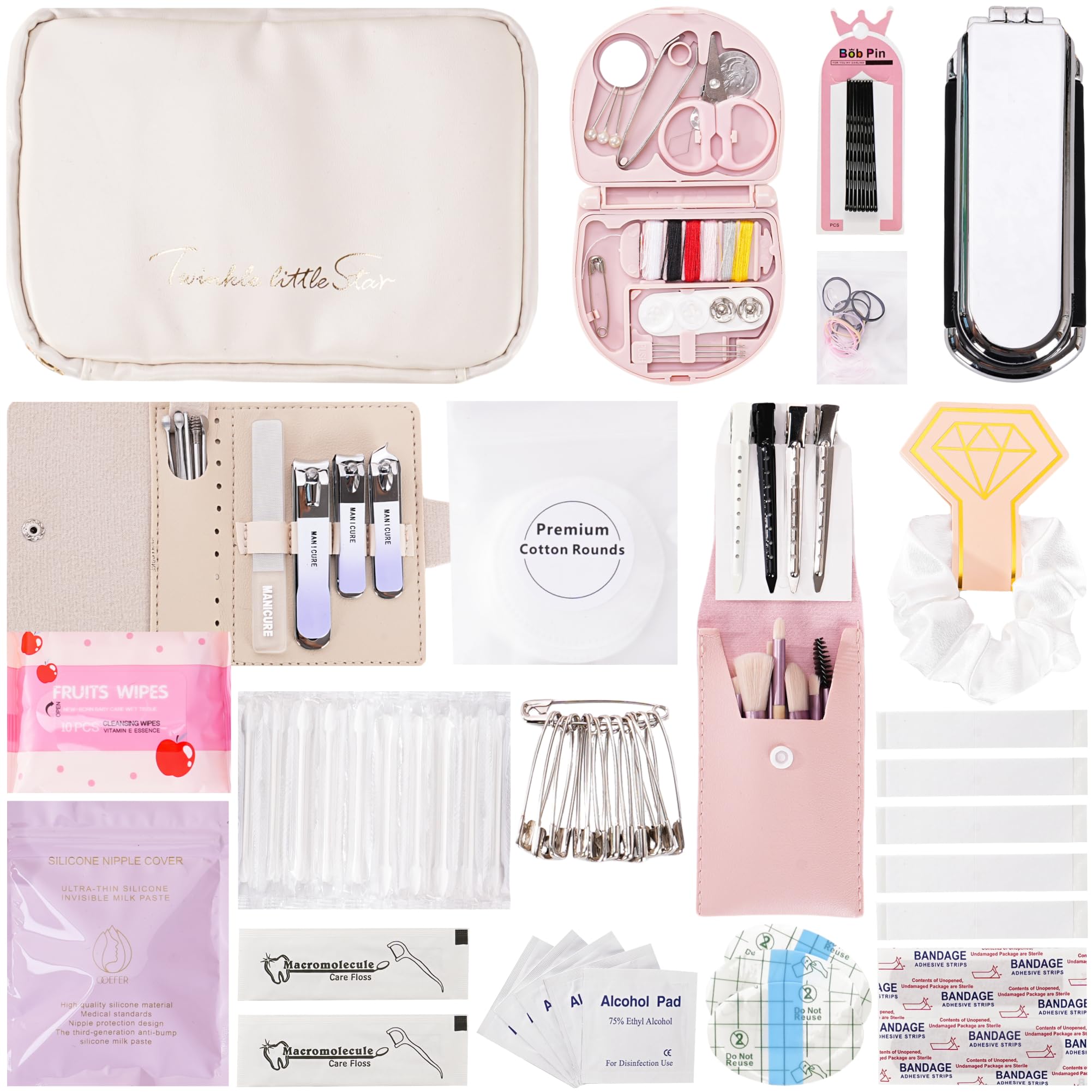 VEAPILS Wedding Day Emergency Kit for Bride pouch with grooming tools for quick touch-ups.