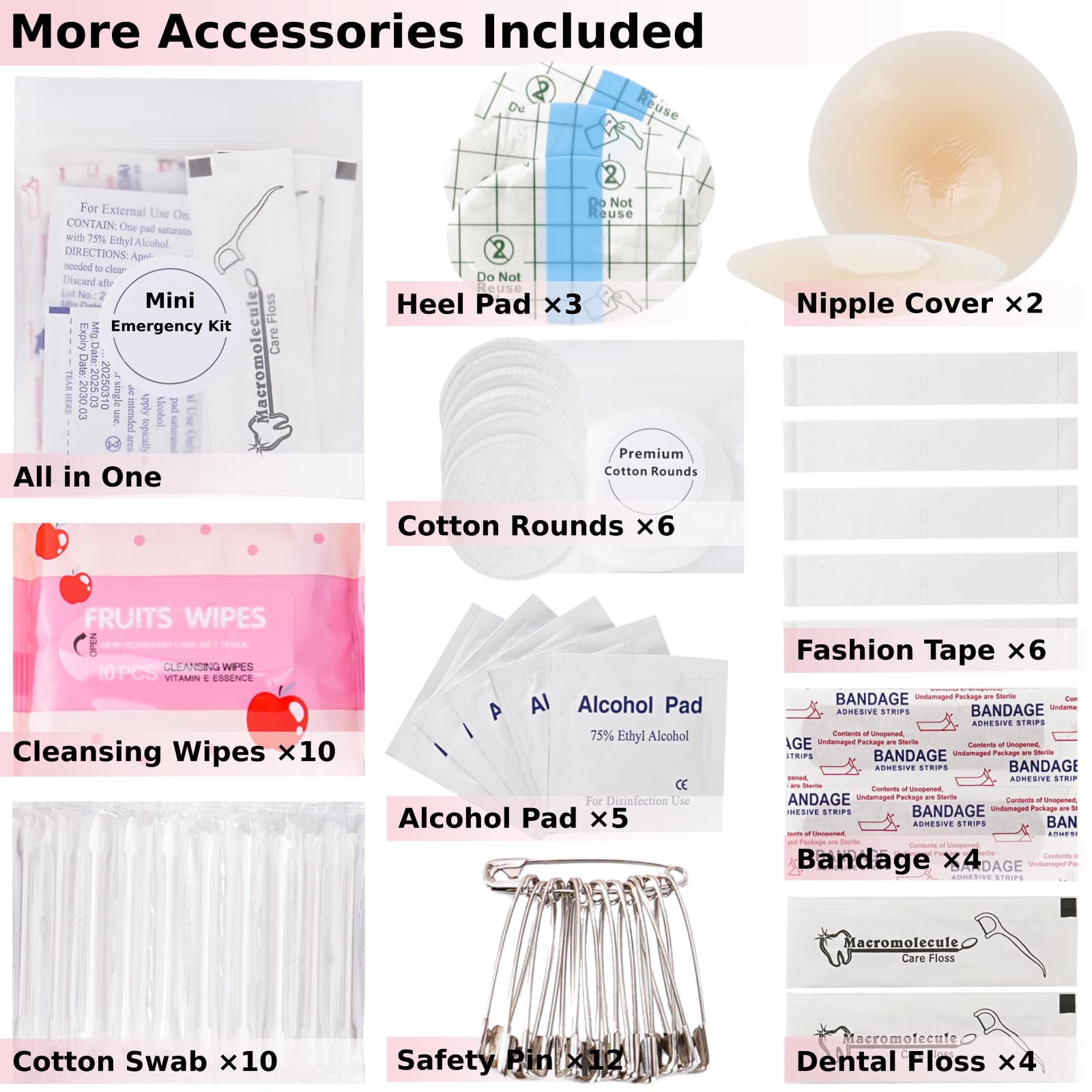 VEAPILS Wedding Day Emergency Kit for Bride retractable hair brush with mirror for last-minute styling checks.