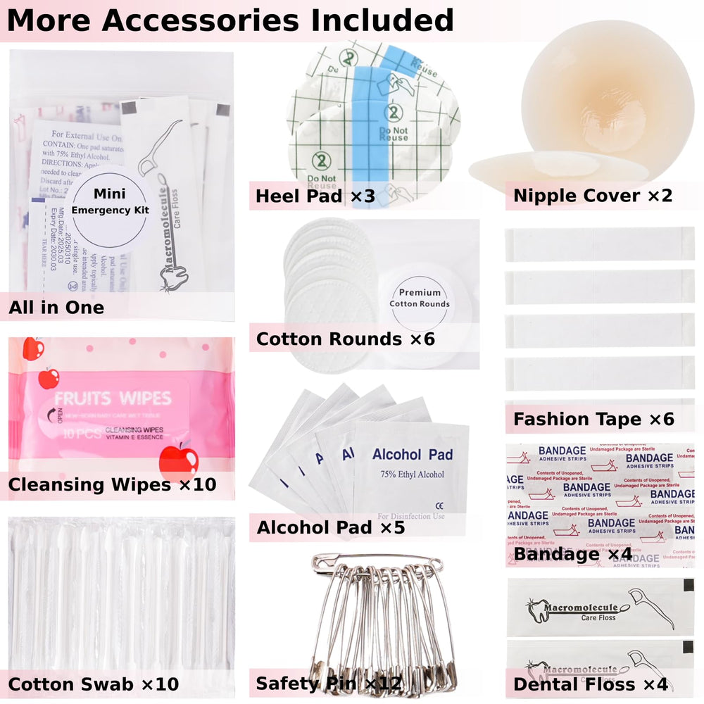 VEAPILS Wedding Day Emergency Kit for Bride retractable hair brush with mirror for last-minute styling checks.