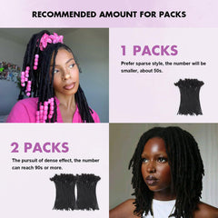 Vecago loc extensions texture close-up reveals smooth, tangle-free appearance.