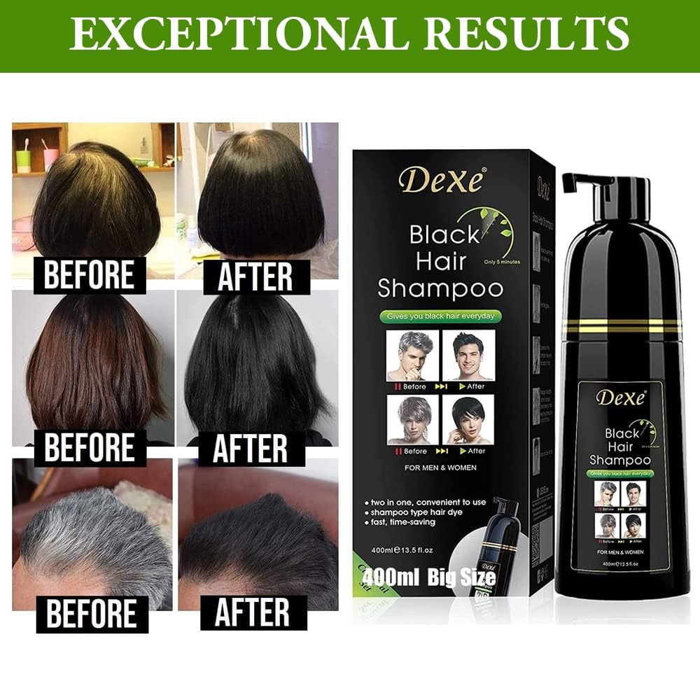 Vedora Instant Black Hair Shampoo gray hair coverage demonstration