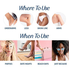 Veet hair removal close-to-root technique for longer-lasting smooth skin.