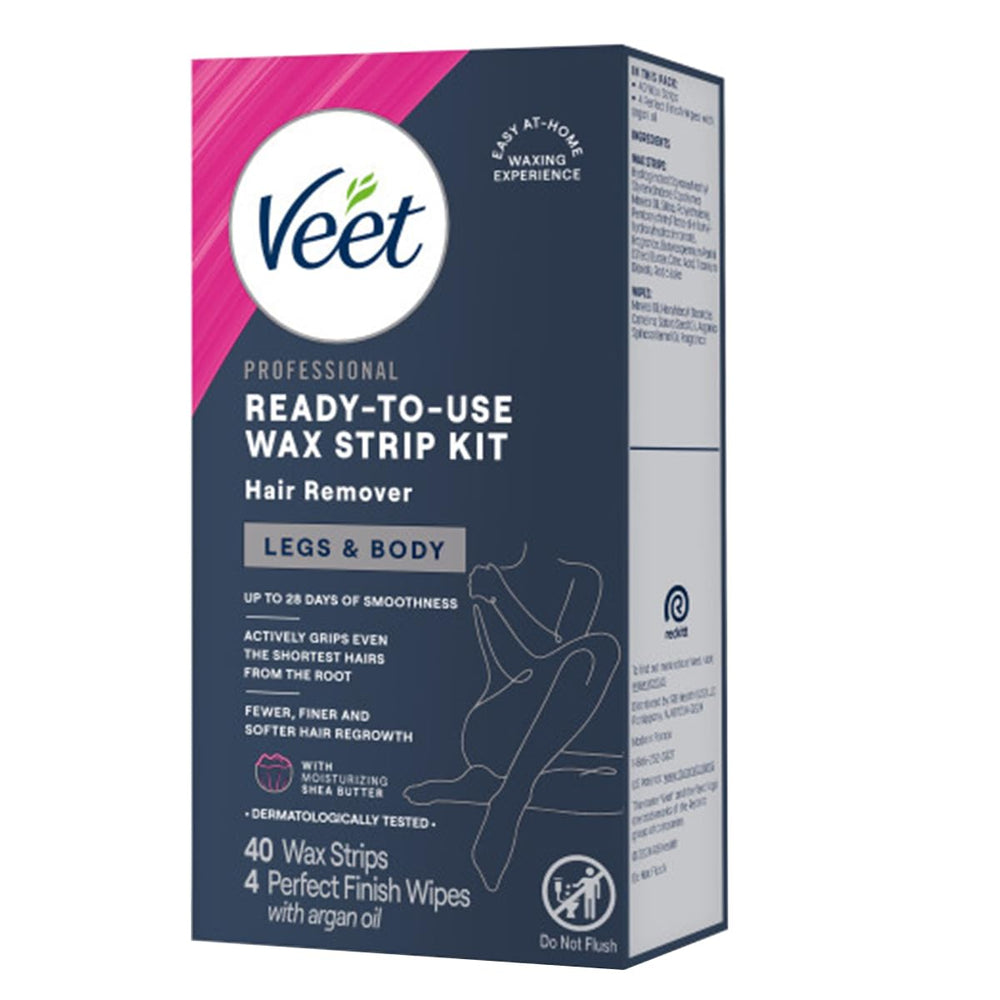 Veet Ready-to-Use Wax Strip Kit application warmth helps easy prepping.