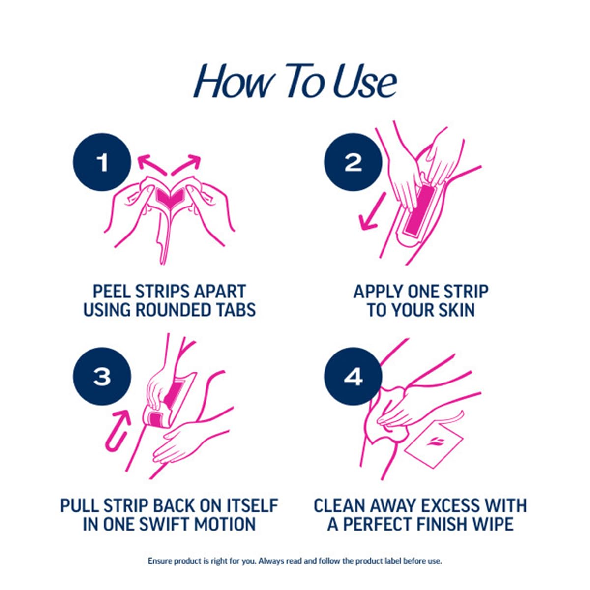 Veet Ready-to-Use Wax Strip Kit no heating required for convenience.