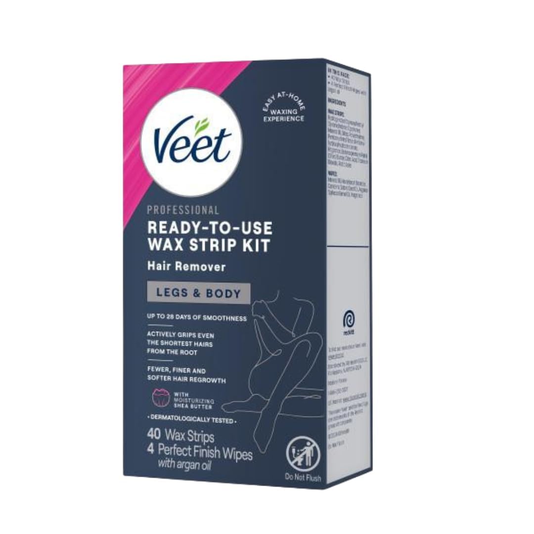 Veet six Perfect Finish Wipes image showing cleanup after waxing.