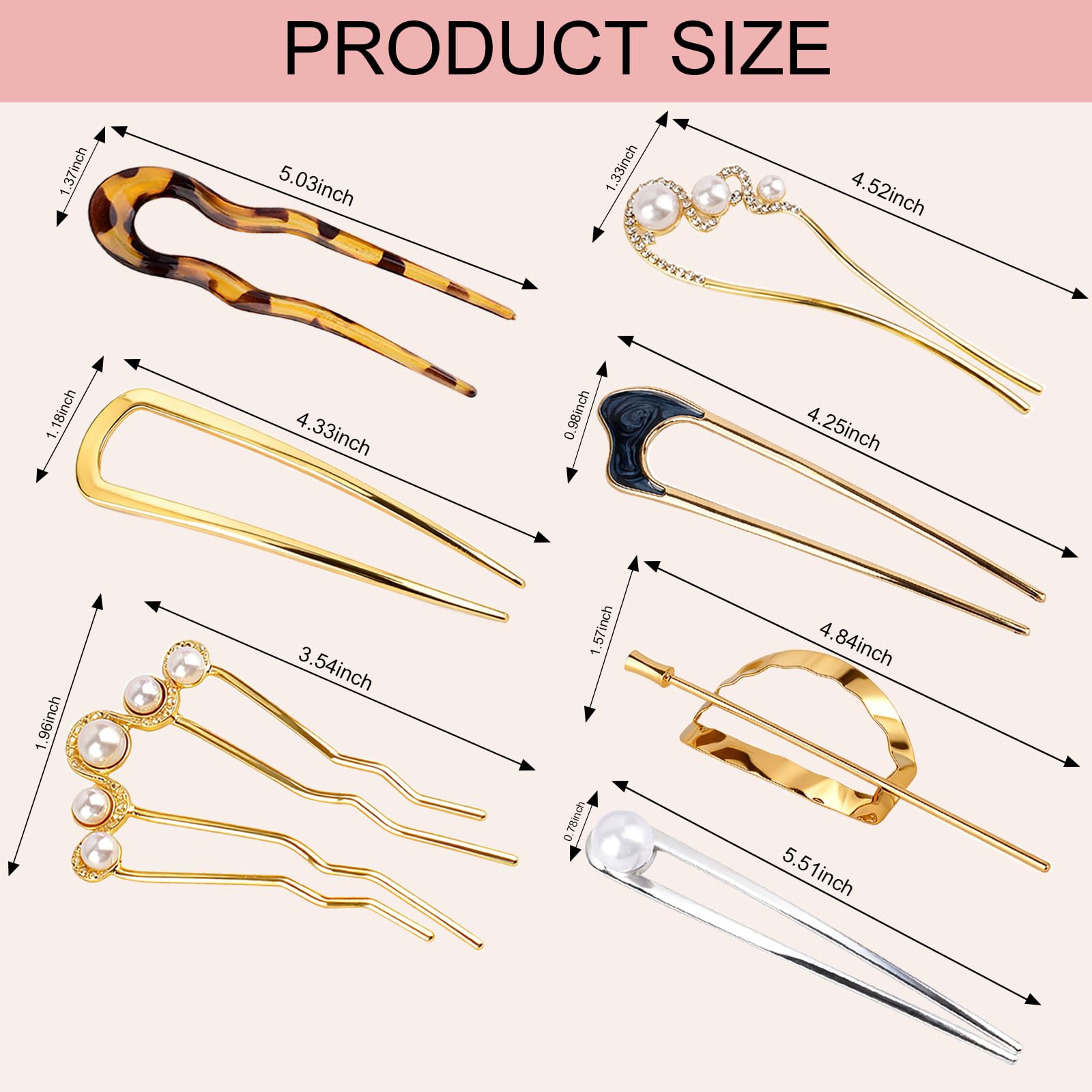 VEEVIIY silver U-shaped pin adds subtle shine and steady hold.