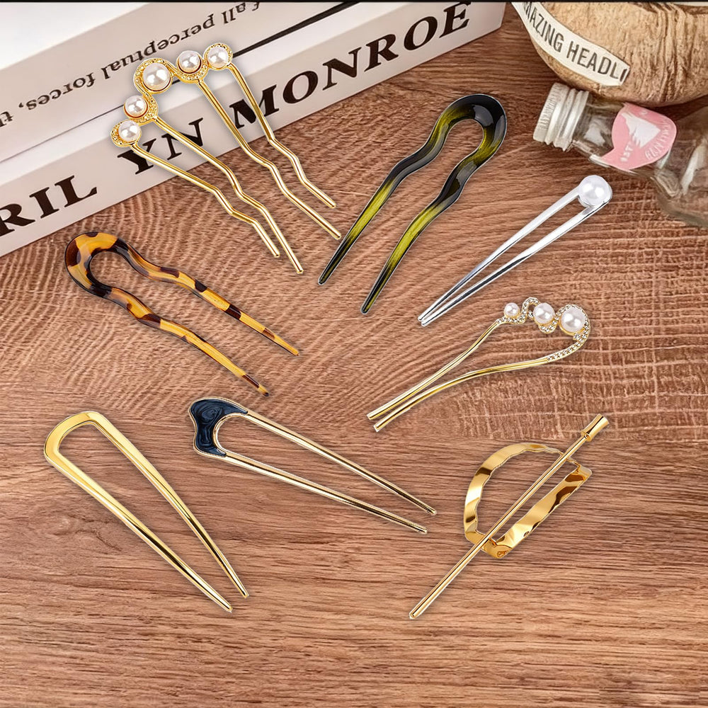 VEEVIIY French twist pin secures chignon for special occasions.