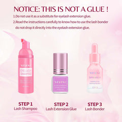 VEYES INC Super Lash Bonder bottle under water-resistant display emphasizing waterproof formula