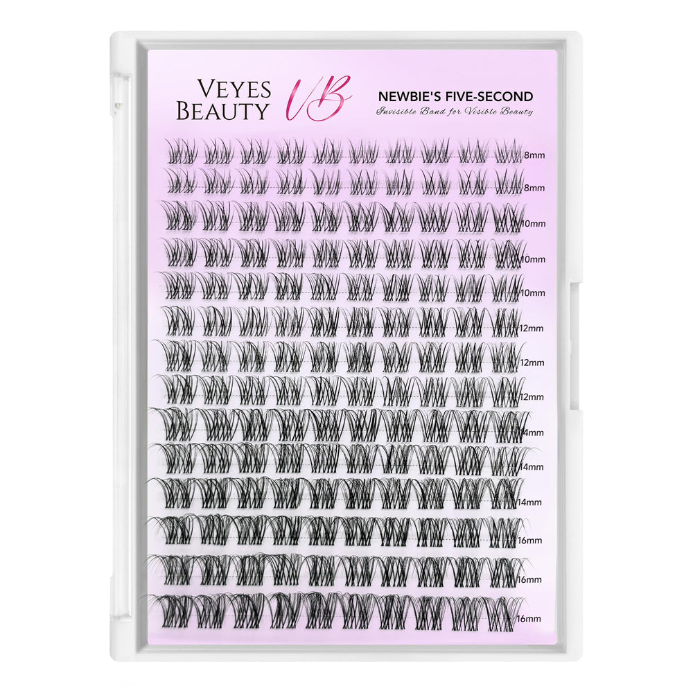 VEYESBEAUTY Aliva lash clusters with tools for precise placement and care.