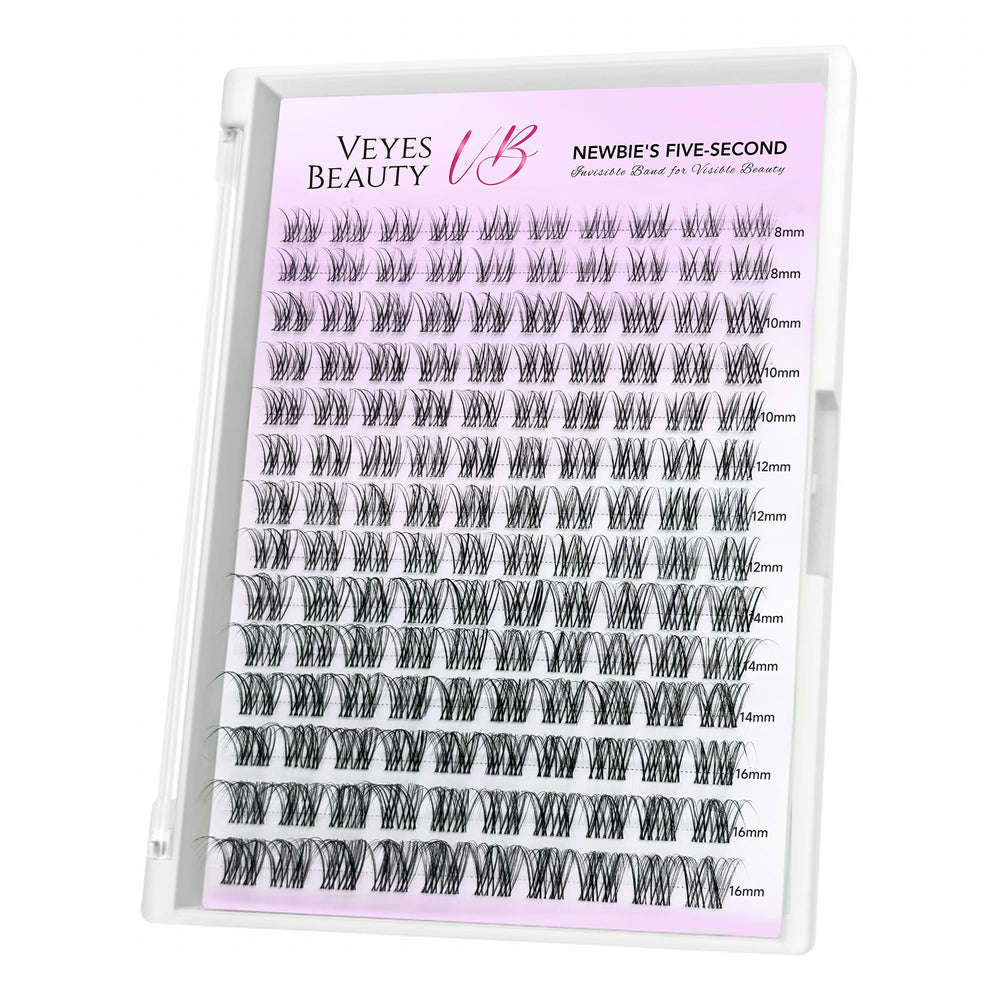 VEYESBEAUTY Aliva lash clusters invisible band for comfortable everyday wear.
