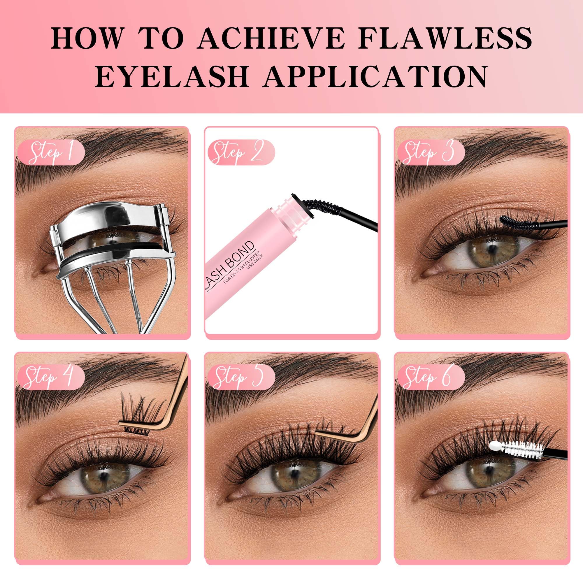 VEYESBEAUTY cluster lashes DIY kit for home use