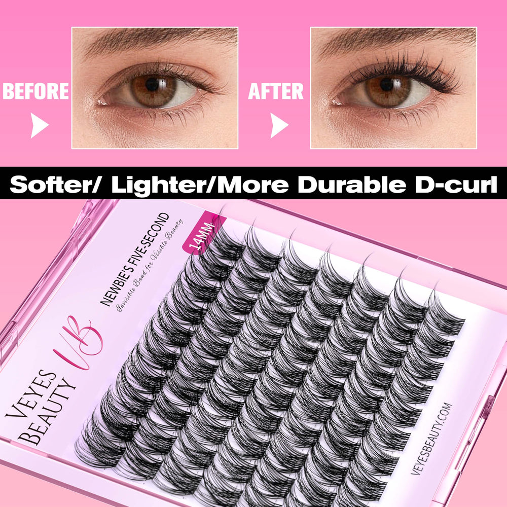 VEYESBEAUTY Lash bond placement step visuals for easy DIY attachment