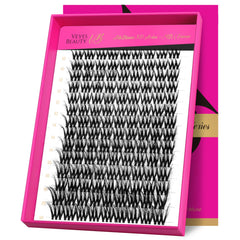 VEYESBEAUTY lash clusters close-up shows fluffy 3D layered lashes for a natural boost.