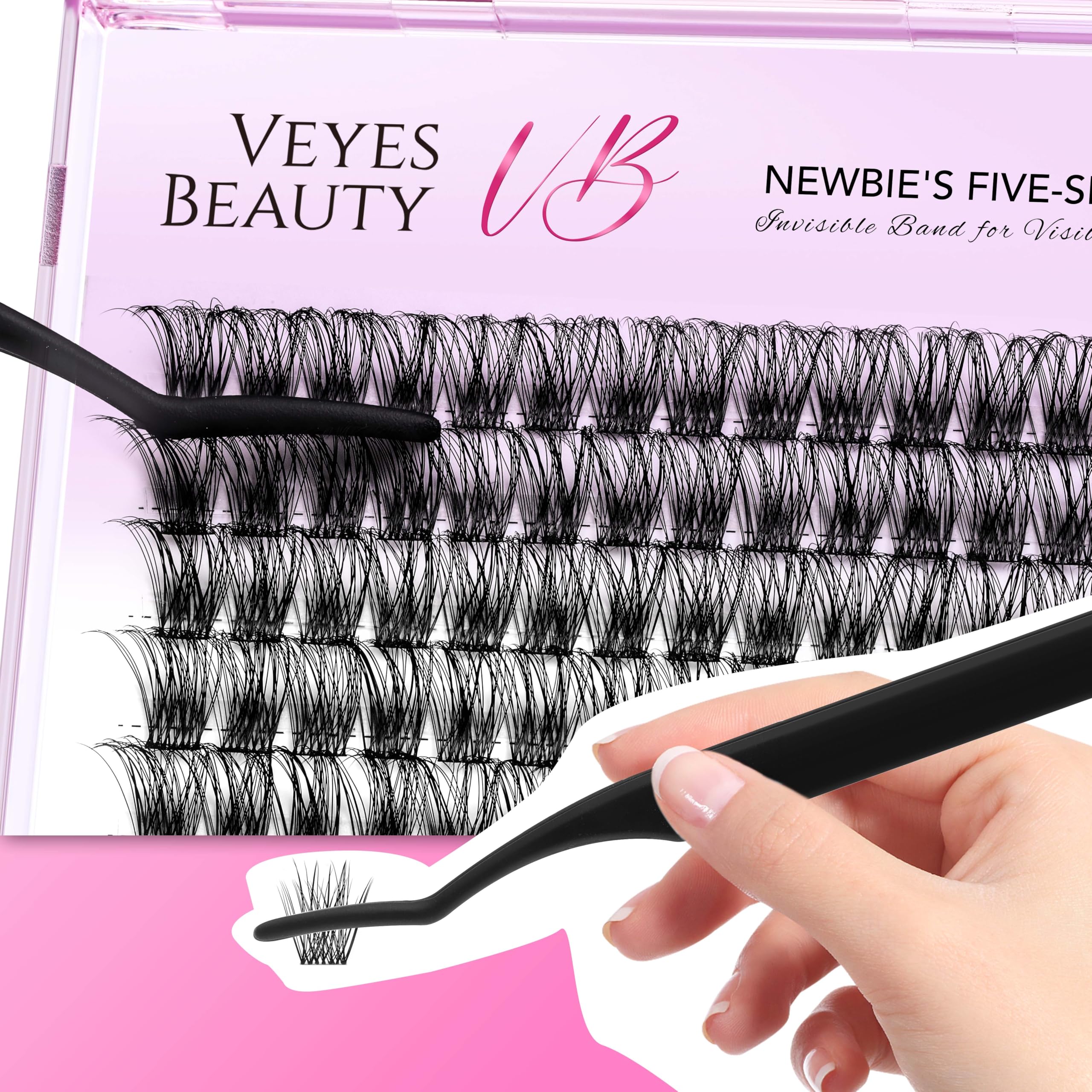 VEYESBEAUTY newbie-five-second lashes image emphasizes faster, easier quick-look results.