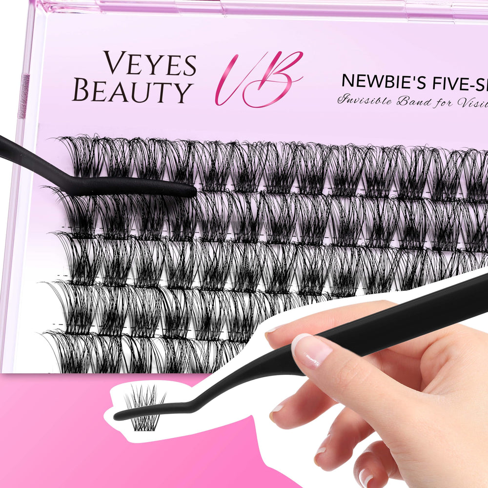 VEYESBEAUTY newbie-five-second lashes image emphasizes faster, easier quick-look results.