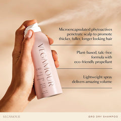 VEGAMOUR GRO Dry Shampoo bergamot-scent delivers fresh, light fragrance
