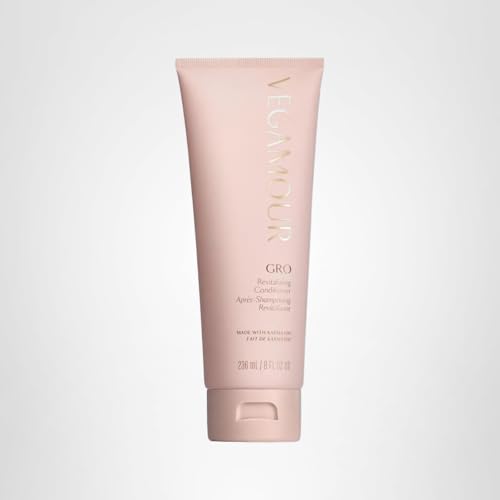 VEGAMOUR GRO Revitalizing Conditioner vegan cruelty-free promise on product label.