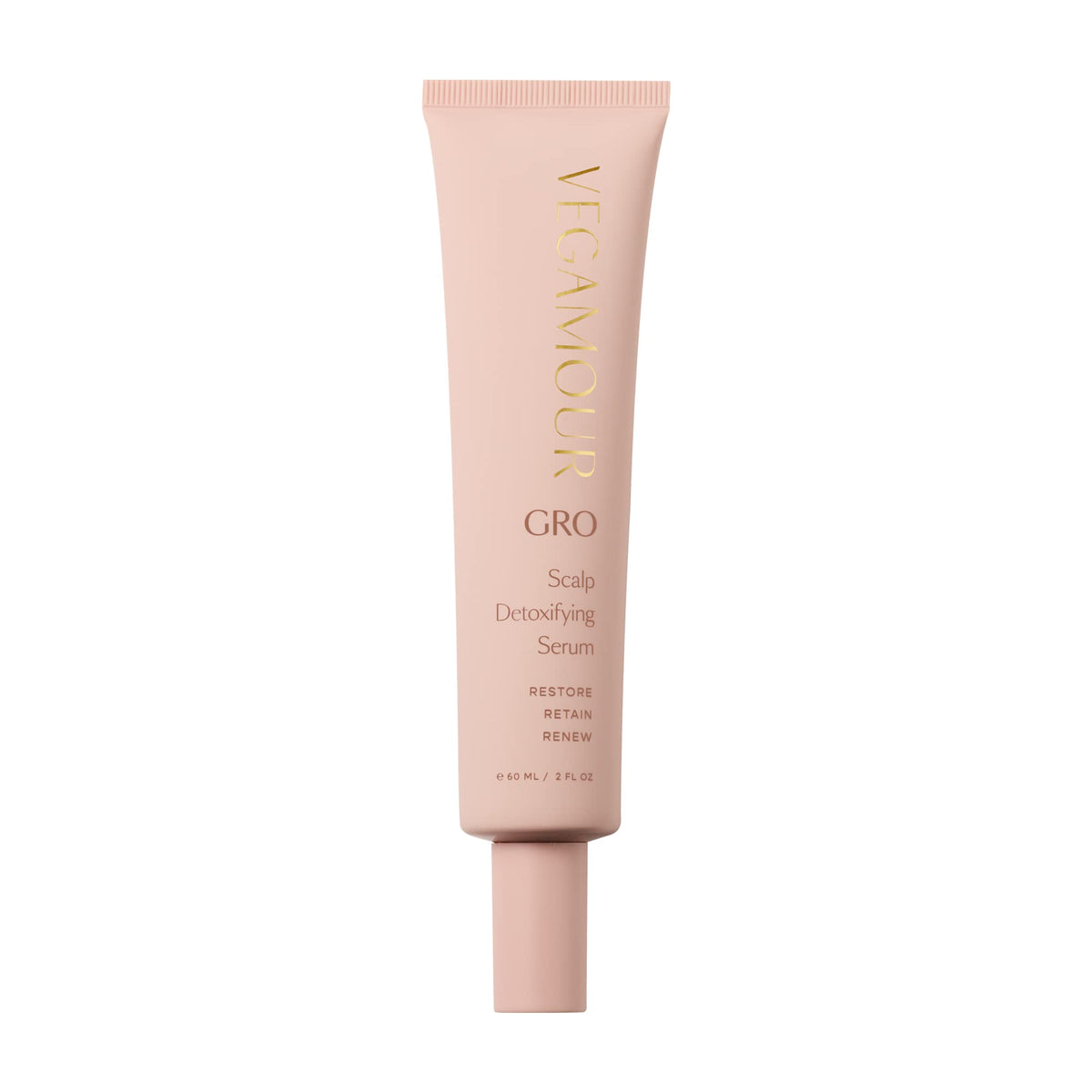 VEGAMOUR GRO Scalp Detoxifying Serum bottle clarifies scalp impurities for healthier-looking roots.
