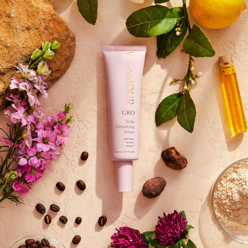 Texture view of GRO Scalp Detoxifying Serum on skin tone.
