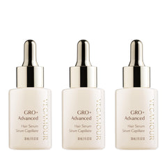 VEGAMOUR GRO+ serum bottle close-up highlights lightweight, non-greasy formula for daily density support.